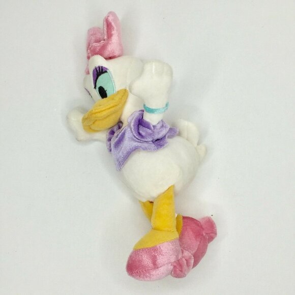 Diseny Daisy Duck 10" Plush Toy Pink Bow Purple Dress Mini Bean Bag Plushie - Picture 7 of 12